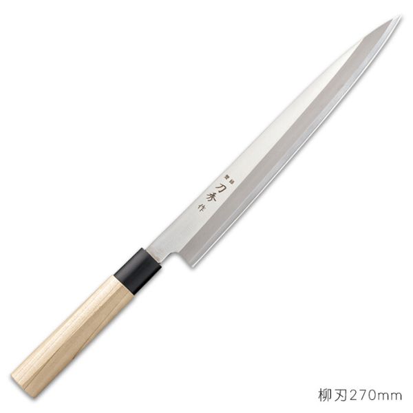 　ギフトサービスについて富士カトラリー柳刃270mm:刃渡り255mm、全長410mm、重量150g■生産地:日本■素材・成分:刀身/モリブデンバナジウム鋼、ハンドル/朴木、桂/ポリエチレン樹脂、ポリプロピレン樹脂■パッケージ:個別箱刀身に切れ味と耐久性に優れたモリブデンバナジウム鋼を採用し、サビが出にくい和庖丁に仕上げました。全サイズに左利き用をご用意致しました。商品特徴一覧2350856、富士カトラリー、生活雑貨 → 食器・キッチン → 調理器具 → 包丁・ナイフ → その他、4543225003648、通信販売、通販、販売、買う、購入、お店、売っている、ショッピング▼関連商品はこちら。富士カトラリー 刀秀作 モリブデンバナジウム鋼 和庖丁 出刃 150mm FC-360富士カトラリー 刀秀作 モリブデンバナジウム鋼 和庖丁 出刃 165mm FC-361富士カトラリー 刀秀作 モリブデンバナジウム鋼 和庖丁 出刃 180mm FC-362富士カトラリー 刀秀作 モリブデンバナジウム鋼 和庖丁 柳刃 240mm FC-363富士カトラリー 刀秀作 モリブデンバナジウム鋼 和庖丁 角型薄葉 180mm FC-365富士カトラリー 刀秀作 モリブデンバナジウム鋼 和庖丁 角型薄葉 195mm FC-366富士カトラリー 刀秀作 モリブデンバナジウム鋼 和庖丁 三徳165mm FC-380富士カトラリー 刀秀作 モリブデンバナジウム鋼 和庖丁 菜切160mm FC-381【富士カトラリー 刀秀作 モリブデンバナジウム鋼 和庖丁 柳刃 270mm FC-364】広告文責(有)イースクエアTEL:0120-532-772富士カトラリー柳刃270mm:刃渡り255mm、全長410mm、重量150g■生産地:日本■素材・成分:刀身/モリブデンバナジウム鋼、ハンドル/朴木、桂/ポリエチレン樹脂、ポリプロピレン樹脂■パッケージ:個別箱刀身に切れ味と耐久性に優れたモリブデンバナジウム鋼を採用し、サビが出にくい和庖丁に仕上げました。全サイズに左利き用をご用意致しました。※お客さま都合による、ご注文後の[キャンセル][変更][返品][交換]はお受けできませんのでご注意下さいませ。※当店では、すべての商品で在庫を持っておりません。記載の納期を必ずご確認ください。※ご注文いただいた場合でもメーカーの[在庫切れ][欠品][廃盤]などの理由で、[記載の納期より発送が遅れる][発送できない]場合がございます。その際は、当店よりご連絡させていただきます。あらかじめご了承ください。※リニューアル等により パッケージ、仕様、セット内容 が変更になる場合がございます。予めご了承下さい。こちらの商品は【お取り寄せ(14営業日以内に発送予定)】となります。あらかじめご了承くださいませ。