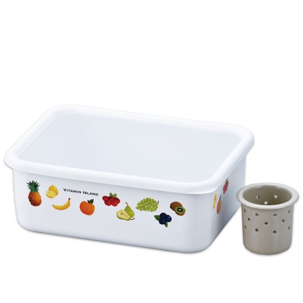 ビタミンアイランド ホーロー保存容器(水抜容器付) ME-7274