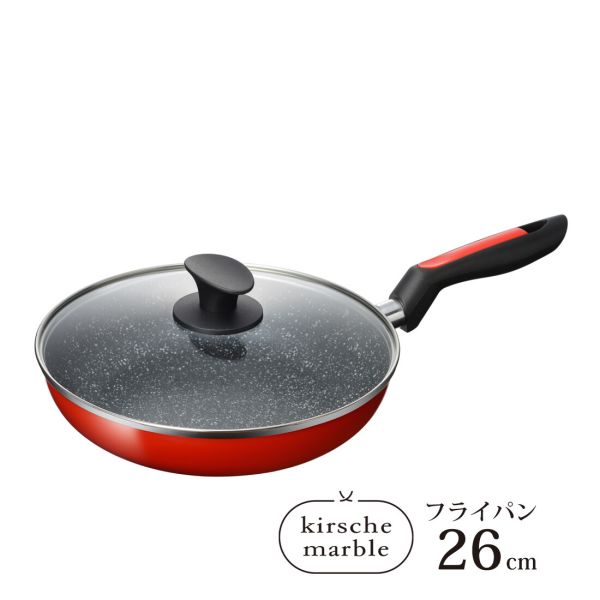 Glass Fry Pans - キルシェマーブル IH対応 ガラス蓋付フライパン 26cm MB-2932