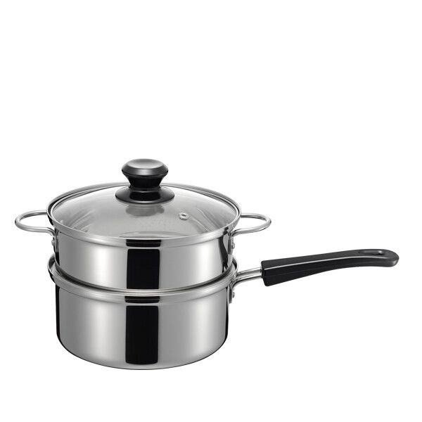烹味屋 IH対応 片手二段蒸し器 18cm RB-3256
