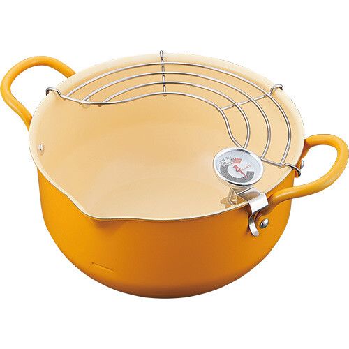 カラッ！フル揚げ鍋 20cm イエロー [日本製]