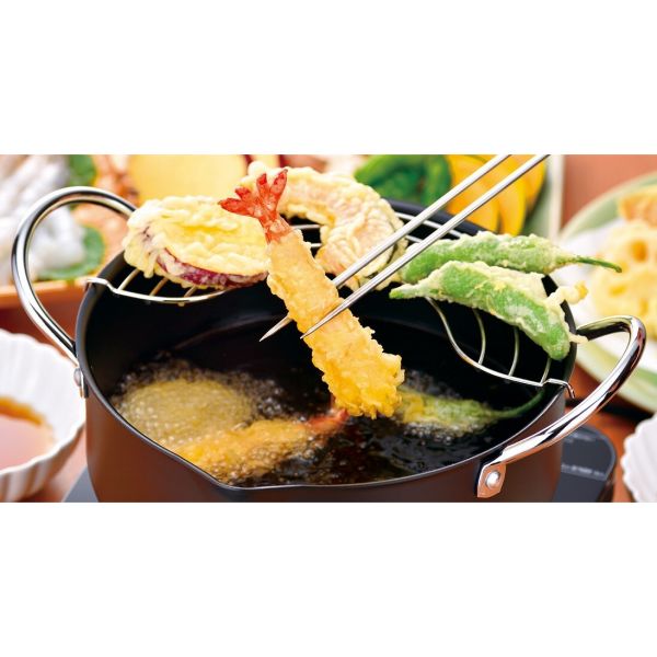 鉄なべ流 たっぷり深型揚げ鍋 22cm [日本製]