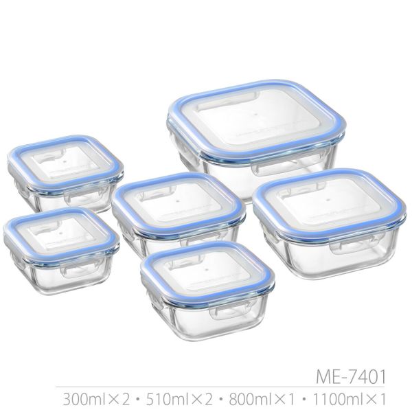 Resh(レッシュ) 耐熱ガラス容器 6点セット B ME-7401