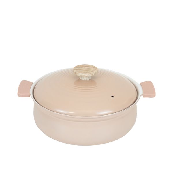 軽いセラミック IH対応 卓上鍋 24cm ピンク RB-3654