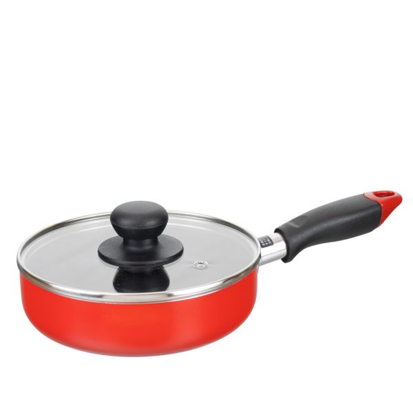 かちこれ ガラス蓋付 ミニフライパン 16cm レッド RB-2909