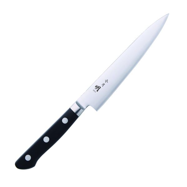 　ギフトサービスについて富士カトラリー本体サイズ(約):全長260mm、刃渡り150mm商品重量(約):80g■生産地:日本■素材・成分:刀身:モリブデンバナジウム鋼、ハンドル:POM樹脂(3本鋲本通し)、口金・中子:18-8ステンレス鋼■パッケージ:個別箱【令月 明(AKE)】長年富士カトラリーが製造してきた定番シリーズをリニューアル。不純物の少ないモリブデンバナジウム鋼を刀身に採用。シンプルで使いやすい「令月」シリーズの代表モデルです。●丈夫で使いやすい業務仕様モリブデンバナジウム鋼は耐摩耗性が高くサビに強い鋼材です。持ち手は丈夫な口金付きハンドルを付け、日々の使用に耐えるプロ仕様に仕上げました。●選べる豊富なラインナップ定番の形状・サイズだけでなく、業務用の大きなサイズ、特殊な形状の包丁もご用意しています。調理する食品や用途に合わせてお選び下さい。商品特徴一覧-、富士カトラリー、生活雑貨 → 食器・キッチン → 調理器具 → 包丁・ナイフ → その他、4543225101023、通信販売、通販、販売、買う、購入、お店、売っている、ショッピング▼関連商品はこちら。[富士カトラリー] 令月 明 ペティ 130mm FC-0121 [日本製][富士カトラリー] 令月 明 骨スキ 150mm FC-0103 [日本製][富士カトラリー] 令月 明 筋引 240mm FC-0104 [日本製][富士カトラリー] 令月 明 筋引 270mm FC-0105 [日本製][富士カトラリー] 令月 明 牛刀 180mm FC-0106 [日本製][富士カトラリー] 令月 明 牛刀 210mm FC-0107 [日本製][富士カトラリー] 令月 明 牛刀 240mm FC-0108 [日本製][富士カトラリー] 令月 明 牛刀 270mm FC-0109 [日本製][富士カトラリー] 令月 明 菜切 160mm FC-0122 [日本製][富士カトラリー] 令月 明 三徳 165mm FC-0124 [日本製]【[富士カトラリー] 令月 明 ペティ 150mm FC-0102 [日本製]】広告文責(有)イースクエアTEL:0120-532-772富士カトラリー本体サイズ(約):全長260mm、刃渡り150mm商品重量(約):80g■生産地:日本■素材・成分:刀身:モリブデンバナジウム鋼、ハンドル:POM樹脂(3本鋲本通し)、口金・中子:18-8ステンレス鋼■パッケージ:個別箱【令月 明(AKE)】長年富士カトラリーが製造してきた定番シリーズをリニューアル。不純物の少ないモリブデンバナジウム鋼を刀身に採用。シンプルで使いやすい「令月」シリーズの代表モデルです。●丈夫で使いやすい業務仕様モリブデンバナジウム鋼は耐摩耗性が高くサビに強い鋼材です。持ち手は丈夫な口金付きハンドルを付け、日々の使用に耐えるプロ仕様に仕上げました。●選べる豊富なラインナップ定番の形状・サイズだけでなく、業務用の大きなサイズ、特殊な形状の包丁もご用意しています。調理する食品や用途に合わせてお選び下さい。※お客さま都合による、ご注文後の[キャンセル][変更][返品][交換]はお受けできませんのでご注意下さいませ。※当店では、すべての商品で在庫を持っておりません。記載の納期を必ずご確認ください。※ご注文いただいた場合でもメーカーの[在庫切れ][欠品][廃盤]などの理由で、[記載の納期より発送が遅れる][発送できない]場合がございます。その際は、当店よりご連絡させていただきます。あらかじめご了承ください。※リニューアル等により パッケージ、仕様、セット内容 が変更になる場合がございます。予めご了承下さい。こちらの商品は【お取り寄せ(14営業日以内に発送予定)】となります。あらかじめご了承くださいませ。