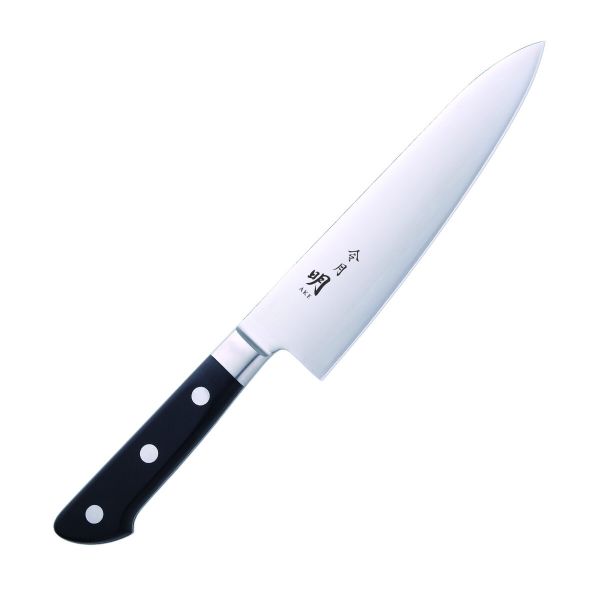 　ギフトサービスについて富士カトラリー本体サイズ(約):全長305mm、刃渡り180mm商品重量(約):165g■生産地:日本■素材・成分:刀身:モリブデンバナジウム鋼、ハンドル:POM樹脂(3本鋲本通し)、口金・中子:18-8ステンレス鋼■パッケージ:個別箱【令月 明(AKE)】長年富士カトラリーが製造してきた定番シリーズをリニューアル。不純物の少ないモリブデンバナジウム鋼を刀身に採用。シンプルで使いやすい「令月」シリーズの代表モデルです。●丈夫で使いやすい業務仕様モリブデンバナジウム鋼は耐摩耗性が高くサビに強い鋼材です。持ち手は丈夫な口金付きハンドルを付け、日々の使用に耐えるプロ仕様に仕上げました。●選べる豊富なラインナップ定番の形状・サイズだけでなく、業務用の大きなサイズ、特殊な形状の包丁もご用意しています。調理する食品や用途に合わせてお選び下さい。商品特徴一覧-、富士カトラリー、生活雑貨 → 食器・キッチン → 調理器具 → 包丁・ナイフ → その他、4543225101061、通信販売、通販、販売、買う、購入、お店、売っている、ショッピング▼関連商品はこちら。[富士カトラリー] 令月 明 ペティ 130mm FC-0121 [日本製][富士カトラリー] 令月 明 ペティ 150mm FC-0102 [日本製][富士カトラリー] 令月 明 骨スキ 150mm FC-0103 [日本製][富士カトラリー] 令月 明 筋引 240mm FC-0104 [日本製][富士カトラリー] 令月 明 筋引 270mm FC-0105 [日本製][富士カトラリー] 令月 明 牛刀 210mm FC-0107 [日本製][富士カトラリー] 令月 明 牛刀 240mm FC-0108 [日本製][富士カトラリー] 令月 明 牛刀 270mm FC-0109 [日本製][富士カトラリー] 令月 明 菜切 160mm FC-0122 [日本製][富士カトラリー] 令月 明 三徳 165mm FC-0124 [日本製]【[富士カトラリー] 令月 明 牛刀 180mm FC-0106 [日本製]】広告文責(有)イースクエアTEL:0120-532-772富士カトラリー本体サイズ(約):全長305mm、刃渡り180mm商品重量(約):165g■生産地:日本■素材・成分:刀身:モリブデンバナジウム鋼、ハンドル:POM樹脂(3本鋲本通し)、口金・中子:18-8ステンレス鋼■パッケージ:個別箱【令月 明(AKE)】長年富士カトラリーが製造してきた定番シリーズをリニューアル。不純物の少ないモリブデンバナジウム鋼を刀身に採用。シンプルで使いやすい「令月」シリーズの代表モデルです。●丈夫で使いやすい業務仕様モリブデンバナジウム鋼は耐摩耗性が高くサビに強い鋼材です。持ち手は丈夫な口金付きハンドルを付け、日々の使用に耐えるプロ仕様に仕上げました。●選べる豊富なラインナップ定番の形状・サイズだけでなく、業務用の大きなサイズ、特殊な形状の包丁もご用意しています。調理する食品や用途に合わせてお選び下さい。※お客さま都合による、ご注文後の[キャンセル][変更][返品][交換]はお受けできませんのでご注意下さいませ。※当店では、すべての商品で在庫を持っておりません。記載の納期を必ずご確認ください。※ご注文いただいた場合でもメーカーの[在庫切れ][欠品][廃盤]などの理由で、[記載の納期より発送が遅れる][発送できない]場合がございます。その際は、当店よりご連絡させていただきます。あらかじめご了承ください。※リニューアル等により パッケージ、仕様、セット内容 が変更になる場合がございます。予めご了承下さい。こちらの商品は【お取り寄せ(14営業日以内に発送予定)】となります。あらかじめご了承くださいませ。
