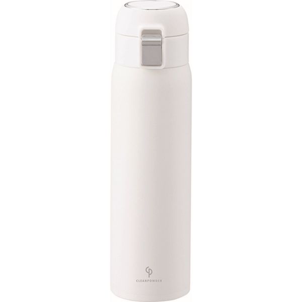 CLE-06W クリーンパウダー 真空二重ワンタッチボトル 500ml ホワイト