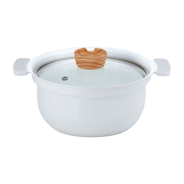 coronto(コロント) IH対応 セラミックコーティング深型卓上鍋 18cm グレー CT-28