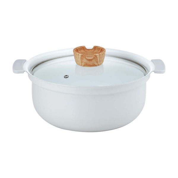 coronto(コロント) IH対応 セラミックコーティング深型卓上鍋 24cm グレー CT-30