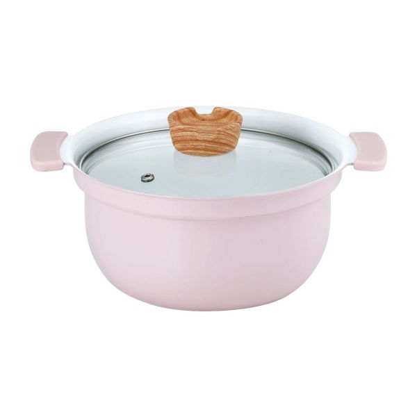 coronto(コロント) IH対応 セラミックコーティング深型卓上鍋 18cm ピンク CT-27