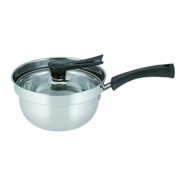 Sauce Pans - リターナ IH対応 吹きこぼれにくい片手鍋 18cm ガラス蓋 RTN-05