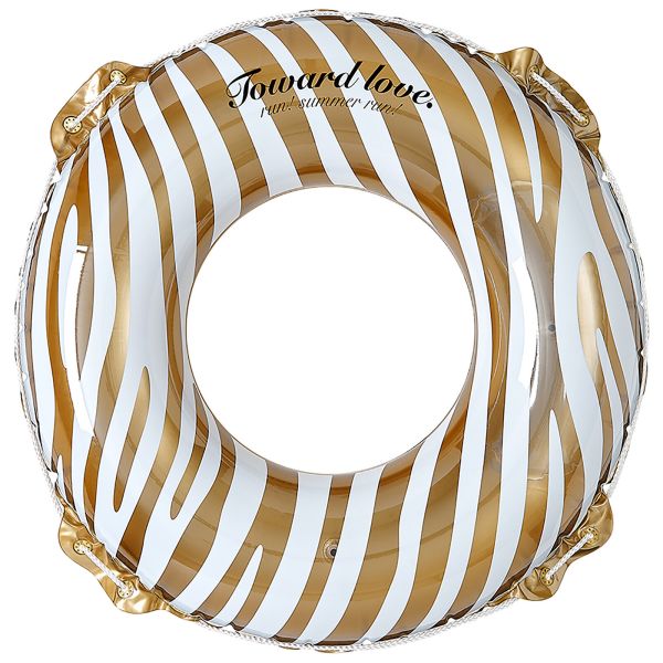 ゴールドゼブラウキワ 100cm (RLC-111V) [かんたん空気栓採用浮輪][男女問わず大人が使えるサイズの浮輪]