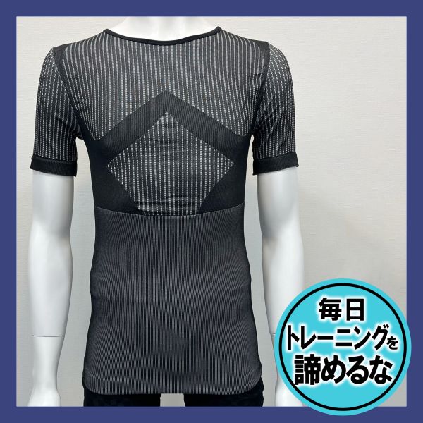 強圧筋トレ半袖丸首 着るトレーニングTシャツ [ブラック][全2サイズ] [キャンセル・変更・返品不可]