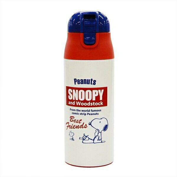 ステンレスマグボトル 360ml SNOOPY レトロラベル ワンプッシュ 超軽量 ロック付 スケーター SDPC4 (SK-503863) [キャンセル・変更・返品不可]