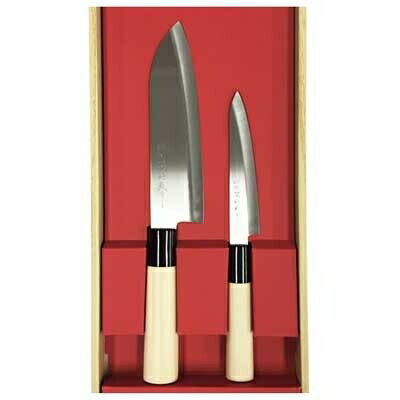 包丁 2本組セット 三徳 ペティ ヤクセル 関鍔蔵作 OZ 30040 (YK-ST-SP2) [キャンセル・変更・返品不可]