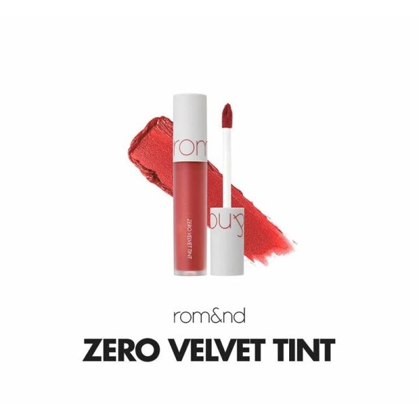 韓国コスメ rom&nd (ロムアンド) ZERO VELVET TINT ゼロベルベットティント [全8色] ※訳あり(使用期限期日が間近のため) [キャンセル・変更・返品不可]