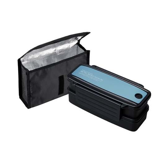 メタルモードノーム 弁当箱 2段 ランチボックス 抗菌 (日本製) 保冷バッグ付き ライトブルー (BLW-18HSF LB) [キャンセル・変更・返品不可]