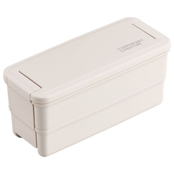 コンフォータブル 弁当箱 2段 ランチボックス 抗菌(日本製) グレー (COM PCW-650D GL) [キャンセル・変更・返品不可]
