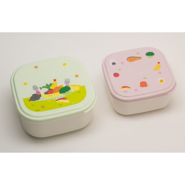 つぶらな瞳のお弁当箱 シール容器2個セット コンパクト 収納 抗菌(日本製) [キャンセル・変更・返品不可]