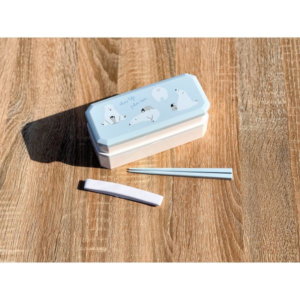 polar bear 松花堂弁当箱(仕切付) ランチボックス 白くま 抗菌 アニマル(日本製) [キャンセル・変更・..