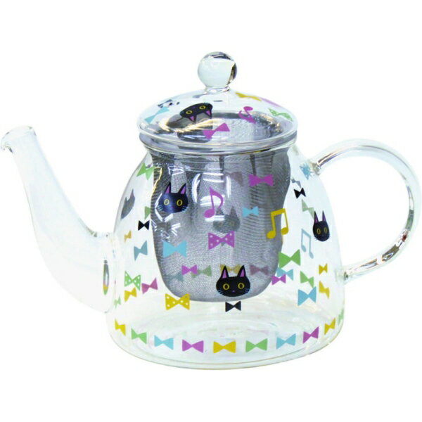 NEKOにゃ〜ごリボン 耐熱ポット(茶こし付) [キャンセル・変更・返品不可]