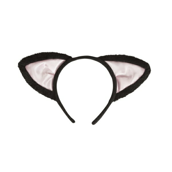 キャットカチューシャ 立ち耳 黒×ピンク [キャンセル・変更・返品不可]