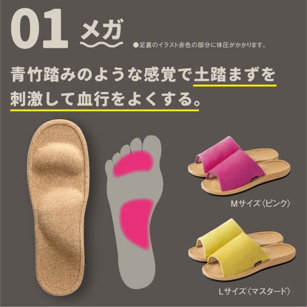 ヘルシールームサンダル fumippa(ふみっぱ) [01.メガ][全2サイズ] [キャンセル・変更・返品不可]