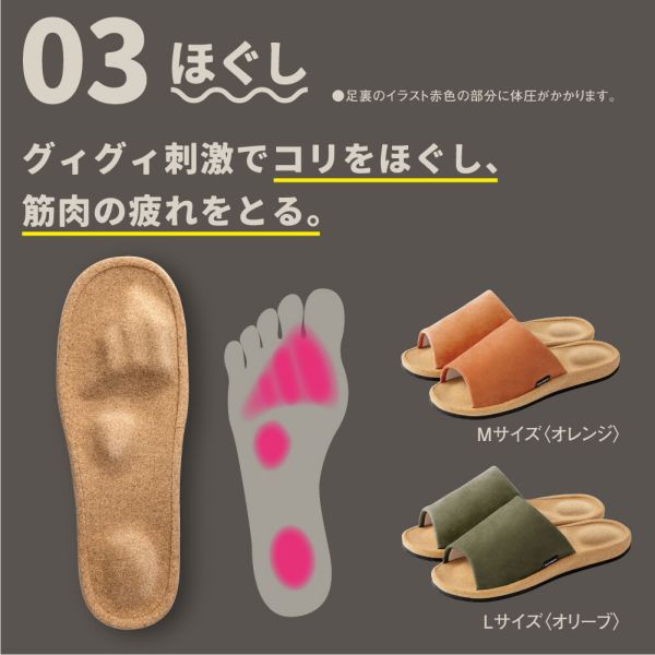 ヘルシールームサンダル fumippa(ふみっぱ) [03.ほぐし][全2サイズ] [キャンセル・変更・返品不可]