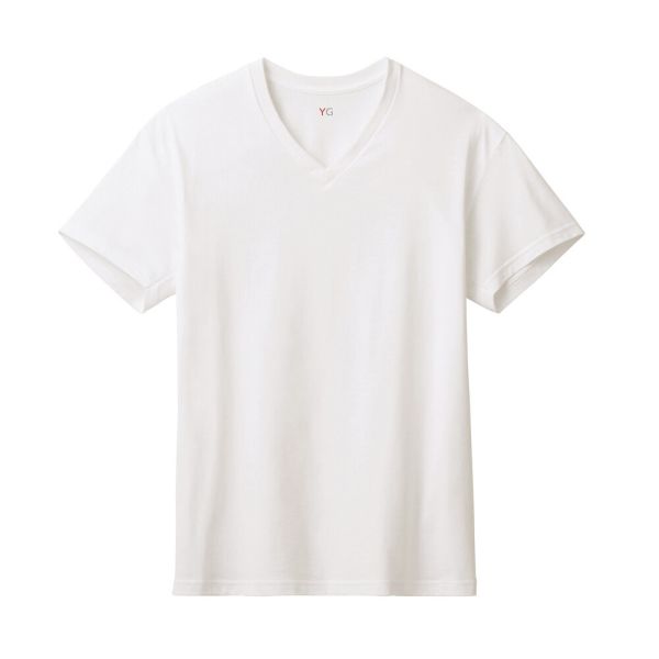 GUNZE(グンゼ) YG/COTTON100% 天竺 VネックTシャツ [全2色×3サイズ] [キャンセル・変更・返品不可]