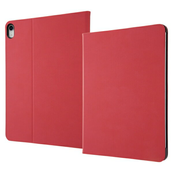 iPad 2018 11インチ レザーケース スタンド機能付き タッチペン対応/レッド [キャンセル・変更・返品不可]