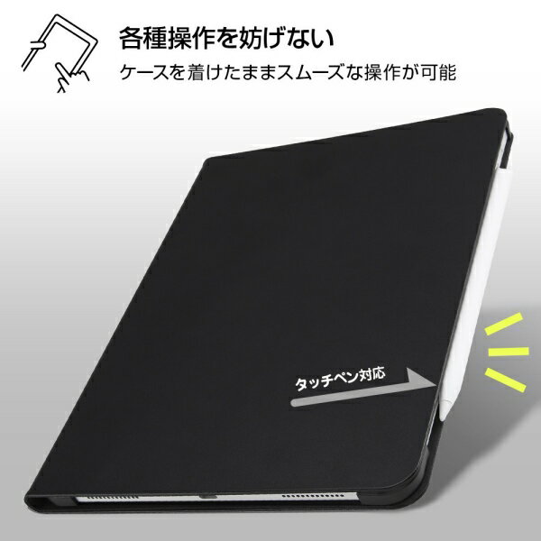 iPad 2018 11インチ レザーケース スタンド機能付き タッチペン対応/レッド [キャンセル・変更・返品不可]
