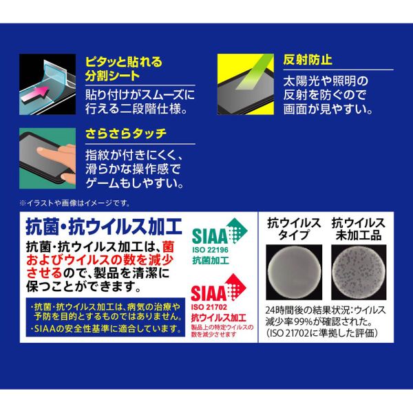 イースクエアのXperia Ace III フィルム 指紋 反射防止 抗菌・抗ウイルス カメラフィルム付 [キャンセル・変更・返品不可]｜アングル3
