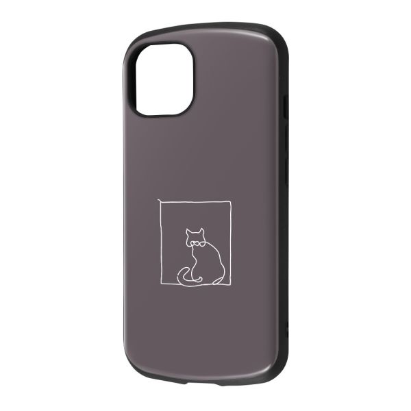 iPhone 14/ 13 耐衝撃ケース MiA-collection/ネコ/グレー 