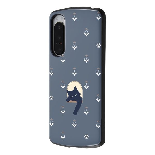 Xperia 5 IV 耐衝撃ケース MiA-collection/ネコ/ネイビー 