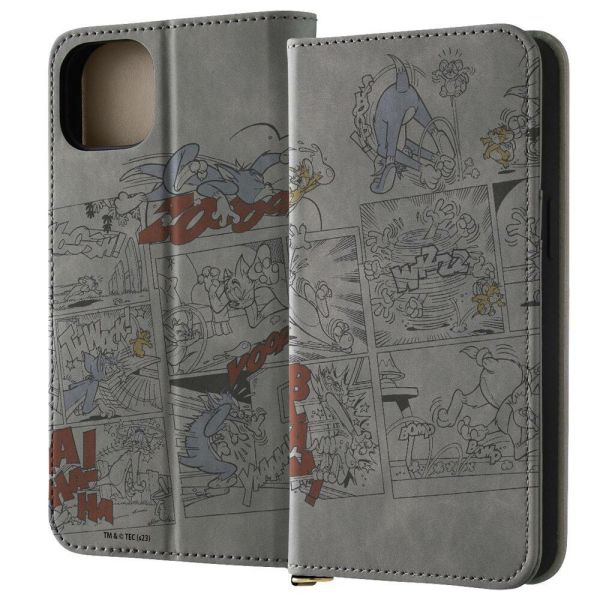 iPhone 15 Plus / トムとジェリー / 手帳型レザーケース Raffine / トムとジェリ―_コミック [キャンセル・変更・返品不可]