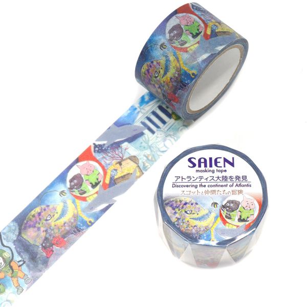 マスキングテープ スコットと仲間たちの冒険 アトランティス大陸を発見 幅25mm