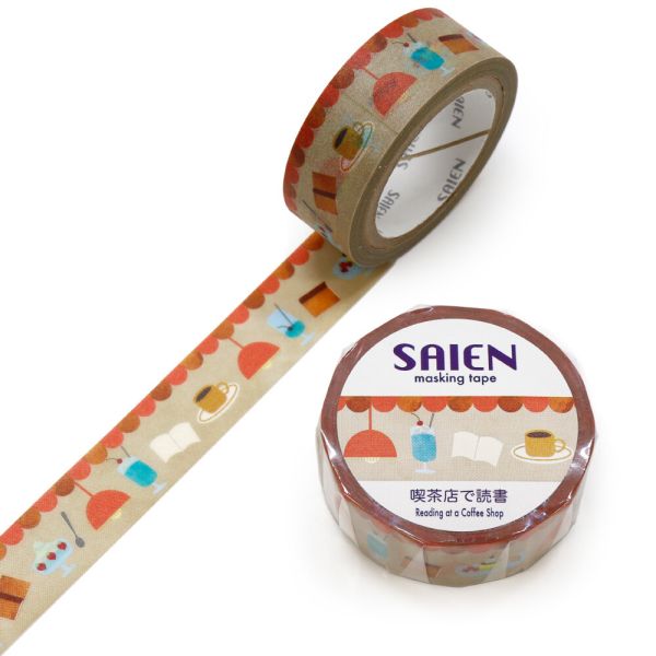 マスキングテープ 喫茶店で読書 15mm [キャンセル・変更・返品不可]