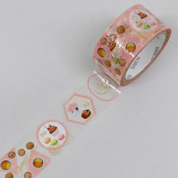 クリアテープ Stamp story Tea party(お茶会) 金箔/20mm