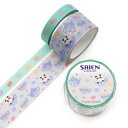 マスキングテープ Teacup Animals パンダ 2巻セット 8mm/20mm
