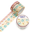 マスキングテープ Teacup Animals ハリネズミ 2巻セット 8mm/20mm