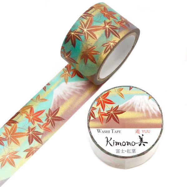 Kimono美 マスキングテープ 富士・紅葉(ふじ・こうよう) 25mm×5m巻