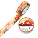 Kimono美 マスキングテープ 富士・鶴(ふじ・つる) 15mm×7m巻