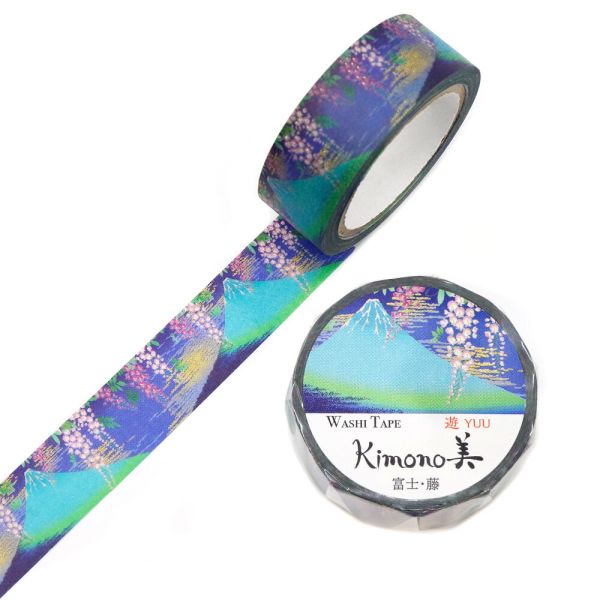 Kimono美 マスキングテープ 富士・藤(ふじ・ふじ) 15mm×7m巻