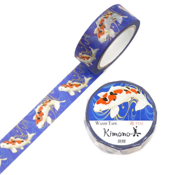 Kimono美 マスキングテープ 錦鯉(にしきごい) 15mm×7m巻