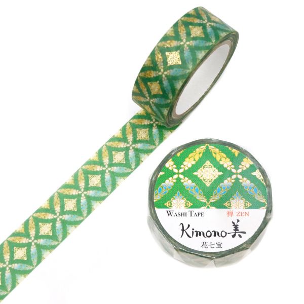 Kimono美 マスキングテープ 花七宝(はなしっぽう) 15mm×7m巻