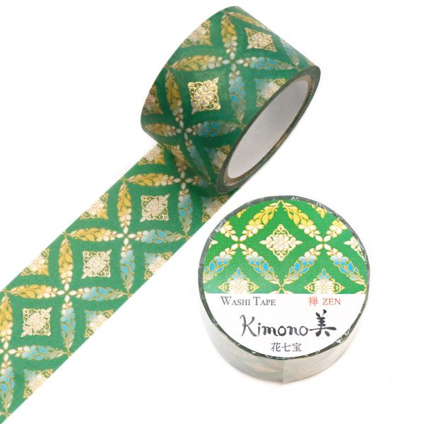 Kimono美 マスキングテープ 花七宝(はなしっぽう) 25mm×5m巻
