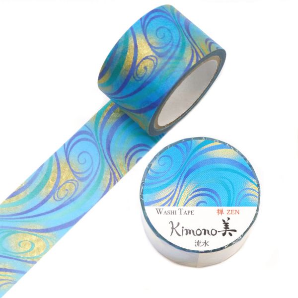 Kimono美 マスキングテープ 流水(りゅうすい) 25mm×5m巻