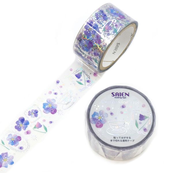 クリアテープ Nostalgic time(ノスタルジックタイム) すみれの砂糖漬け 20mm×3m巻 ホログラム箔