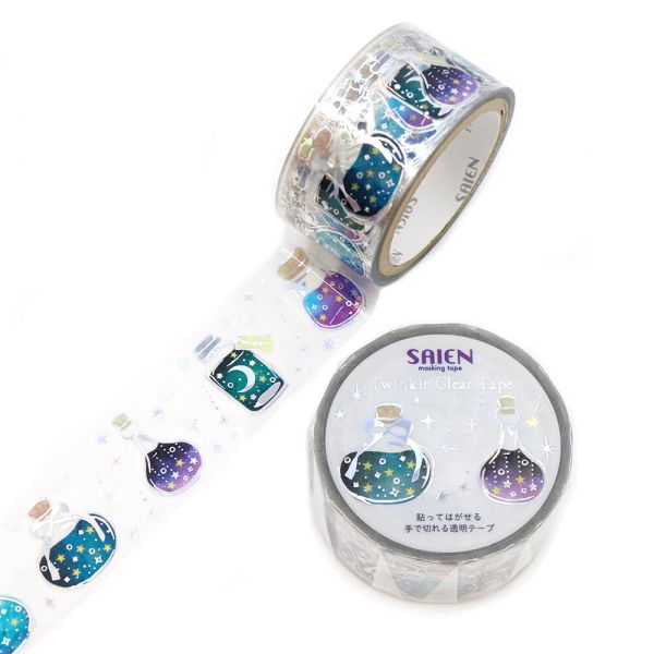 クリアテープ Nostalgic time(ノスタルジックタイム) 星空ボトル 20mm×3m巻 ホログラム箔